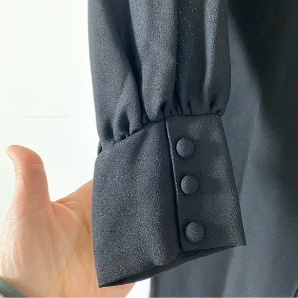 Vintage Little Black Dress White Polkadot Bow 60s Bobbie Brooks Womens Small - Picture 9 of 11